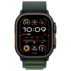 Apple Watch Ultra 2 (GPS + Cellular) 49mm Black Titanium Case with Dark Green Alpine Loop -Brand New-